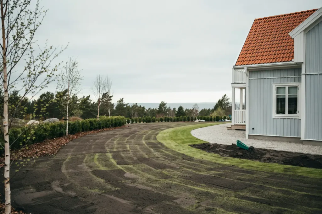 finplanering och s dd av gr smatta vid villa i smo